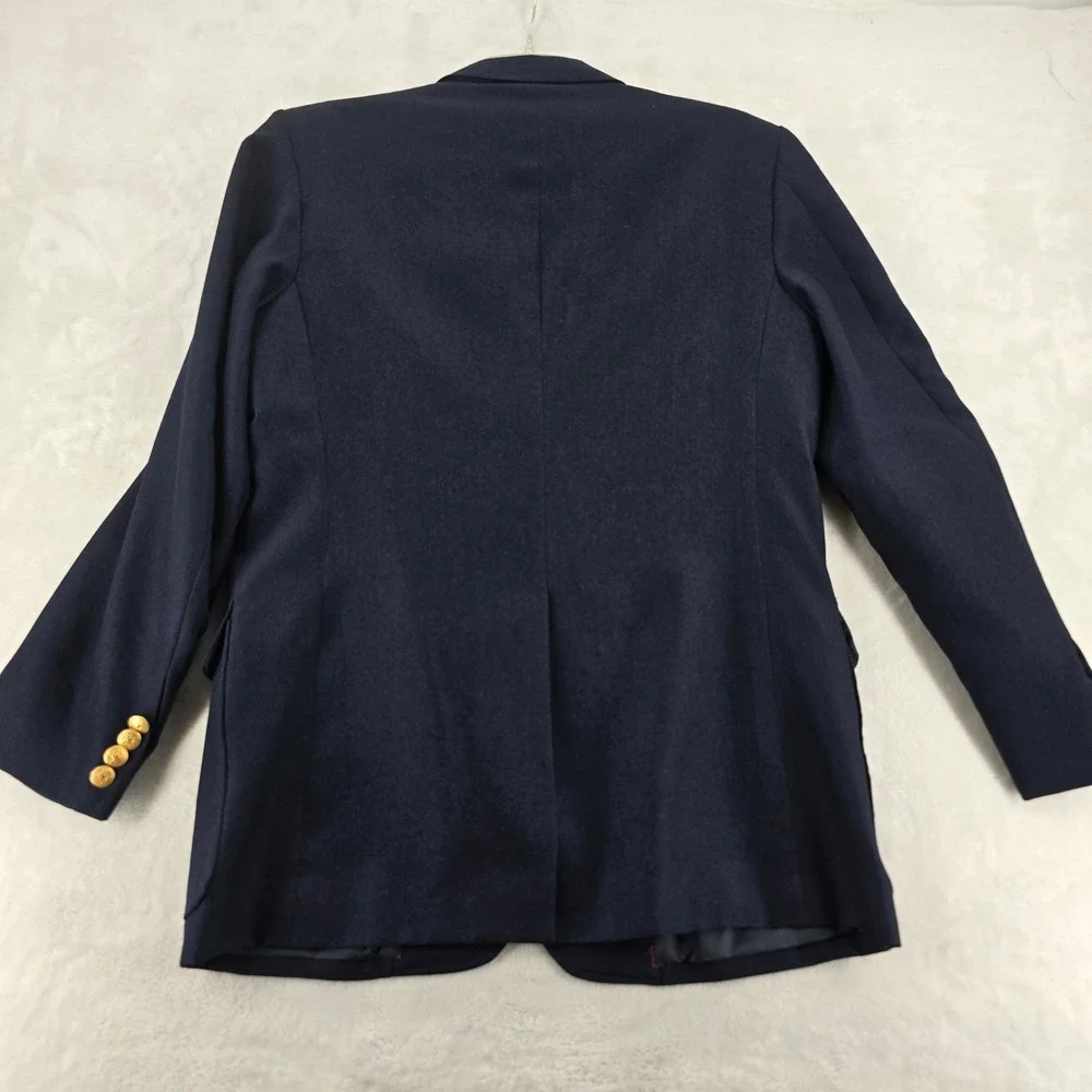 Gino Cappeli Blazer R40 Navy Blue 2-Button Gold Crest Button Sport Coat